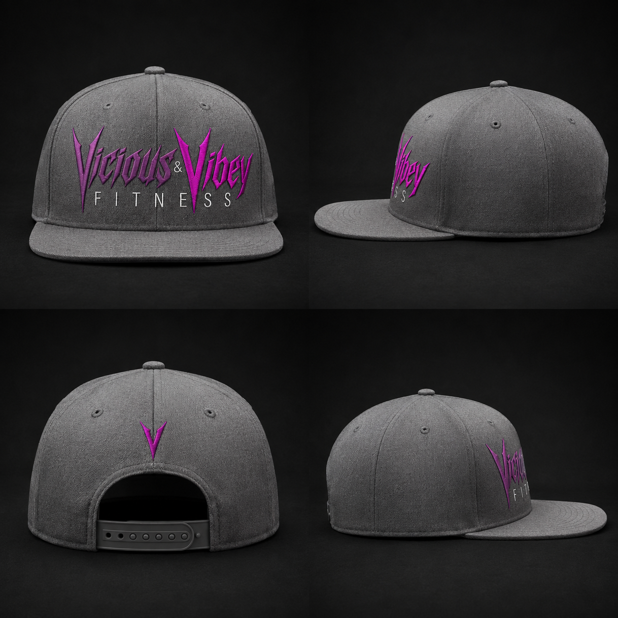 Grey Flat-Brim Cap — Front